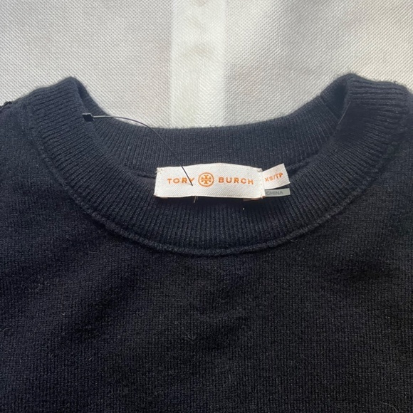 Tory Burch Merino Wool Lace Back Black Pull On Cocktail Sweater Top‎ Pullover - Picture 4 of 7